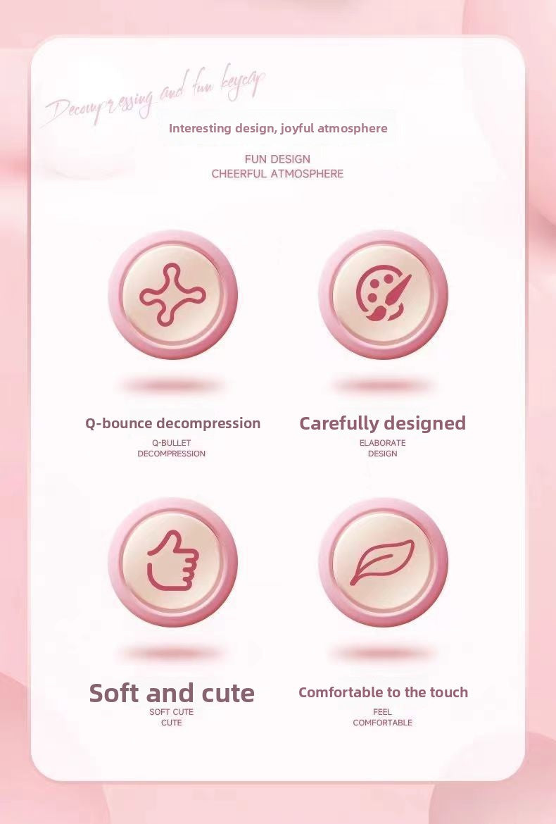 Brand New Keyboard Caps Cute Cat Paw Cat Butt Silicone Soft Elastic Feel Mechanical Keyboard Keycaps Universal Personalized Wear-resistant