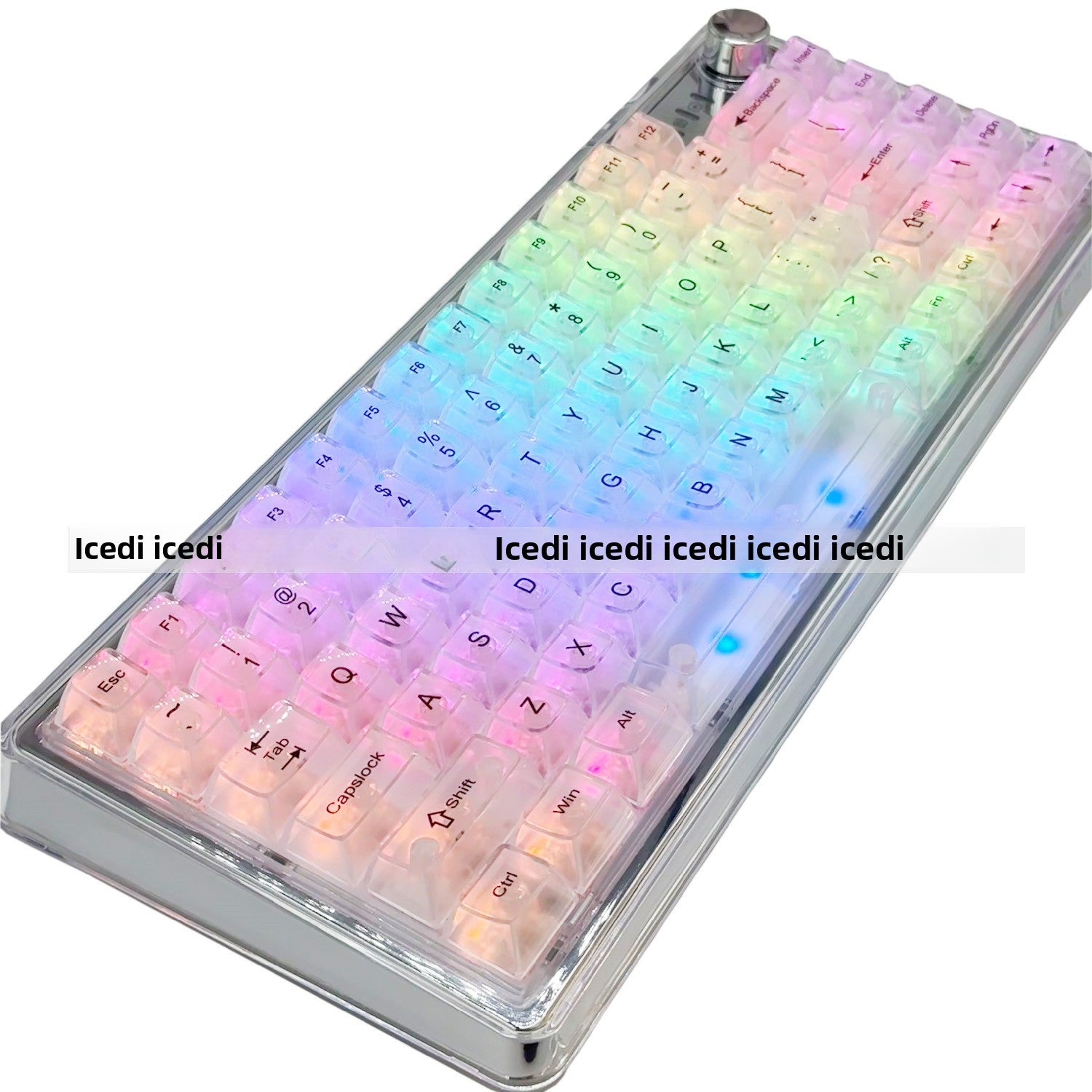 Bingdian Translucent Keycaps Crystal Ice Crystal Full Set Boxed Wholesale Transparent Crystal Magnetic Axis Mechanical Keycaps Light Pollution
