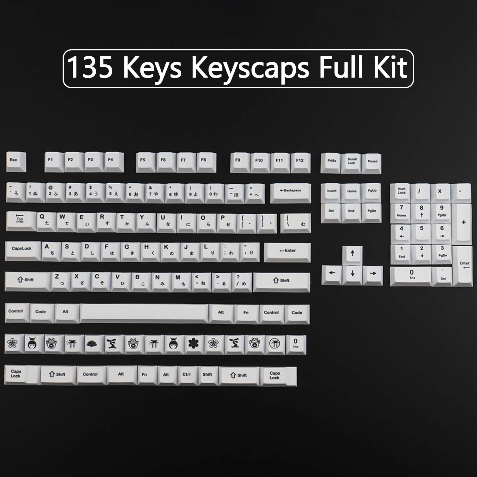 Minimalist-White Japanese Keycaps - joorkey