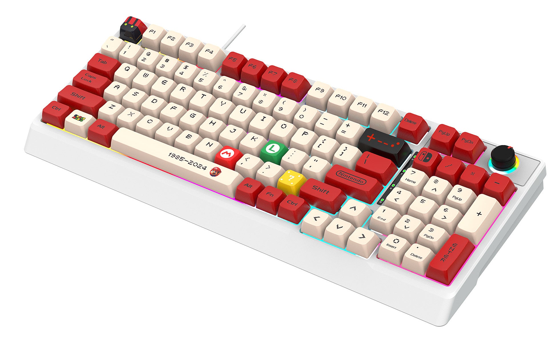 Mechanical Keyboard Custom Blue Switch Hot-Swappable Full-Key Rollover True Mechanical Keyboard Dual-Color Dye-Sublimation Keycaps