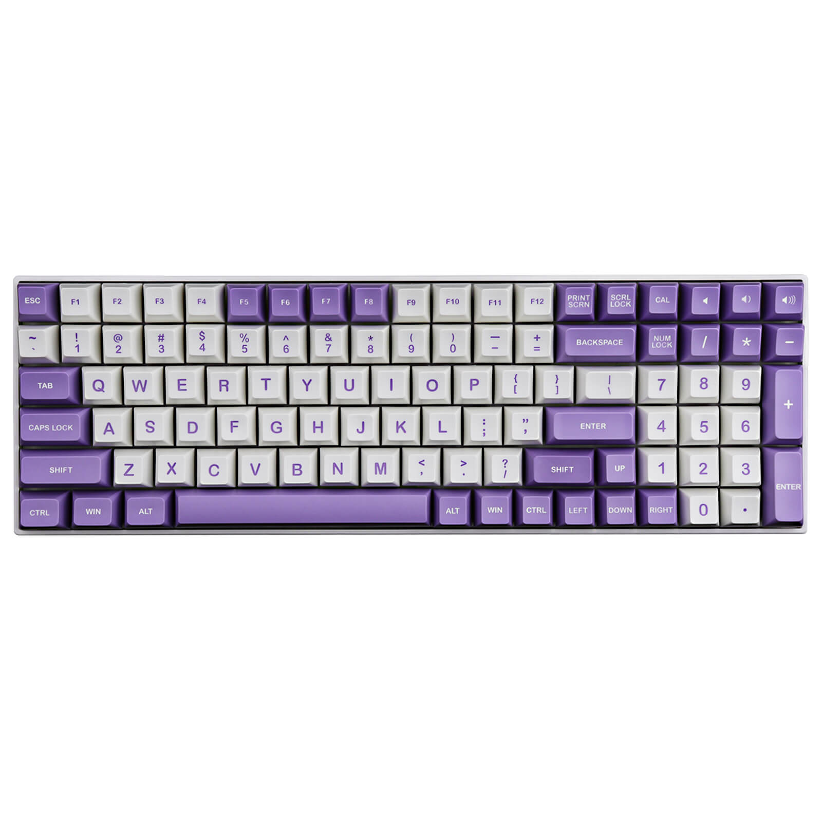 127 KEYS SA PROFILE Purple White keycaps
