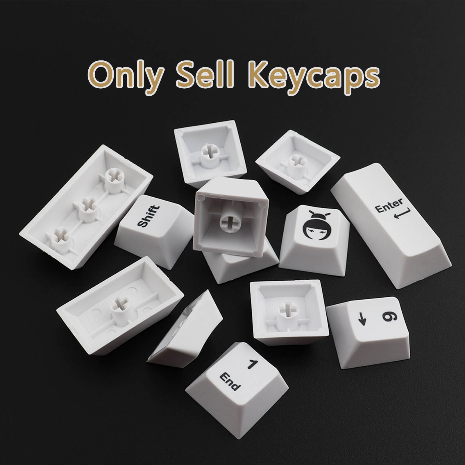 Minimalist-White Japanese Keycaps - joorkey