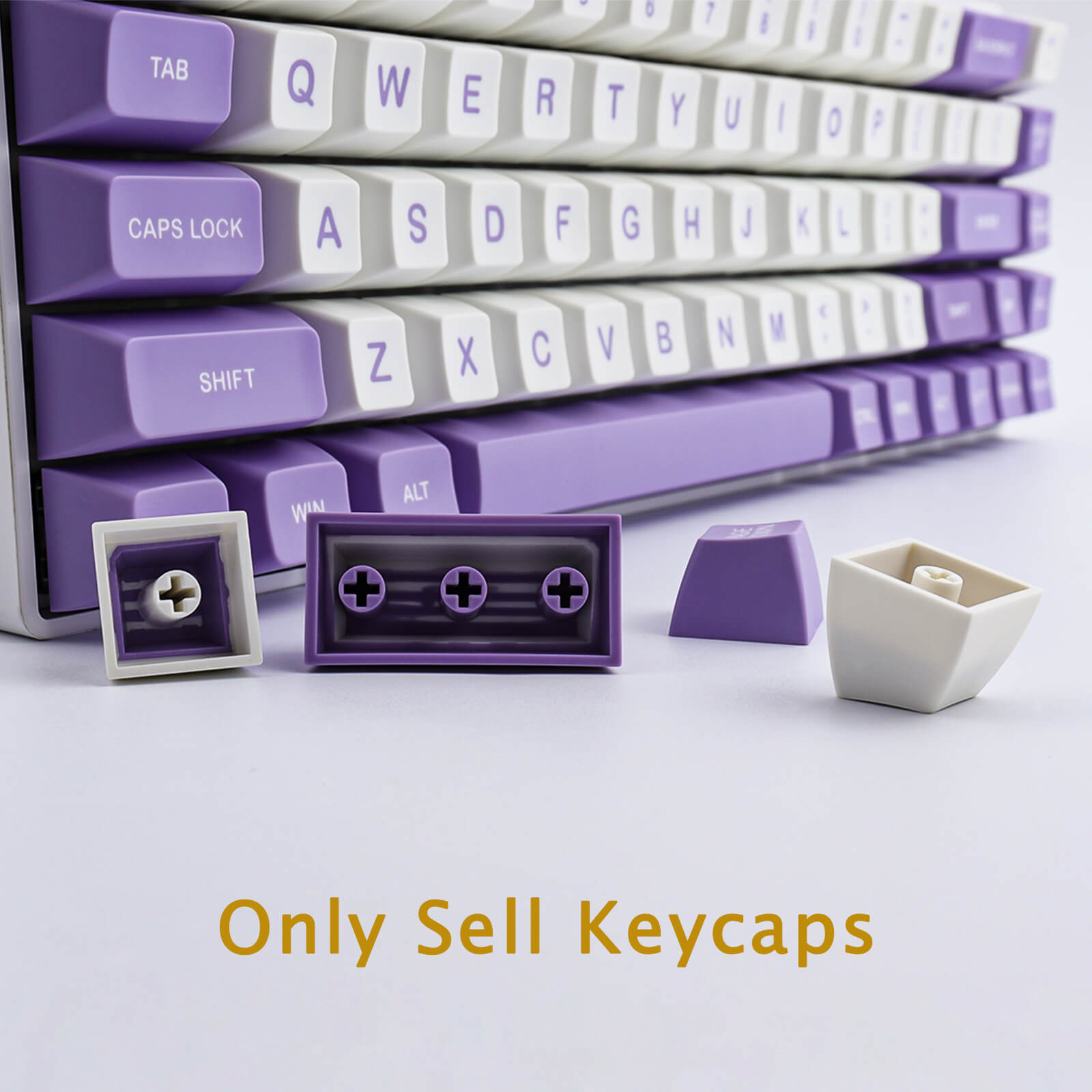 127 KEYS SA PROFILE Purple White keycaps