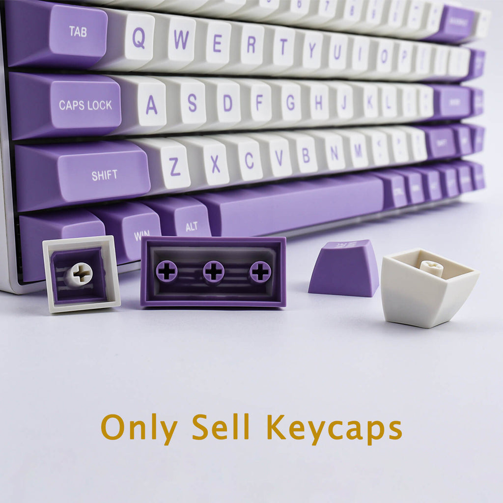 127 KEYS SA PROFILE Purple White keycaps