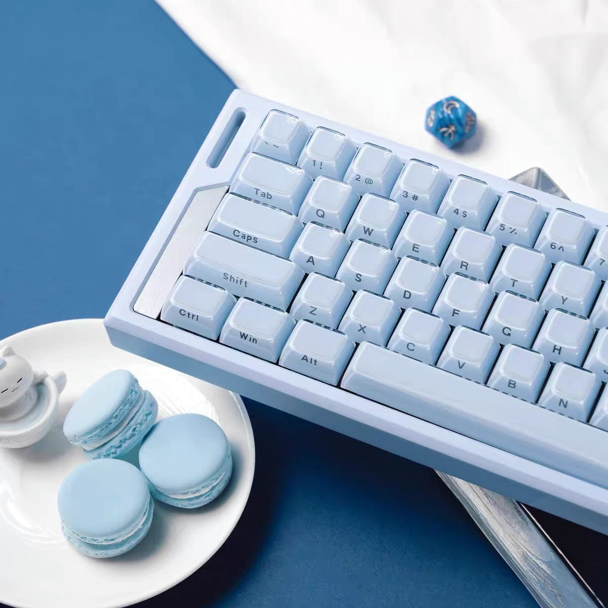 Ice Crystal Wooting Mechanical Keyboard 136 Keys Small Full Key PC Dual Color Injection Crystal Jelly Side Engraved Keycaps Universal