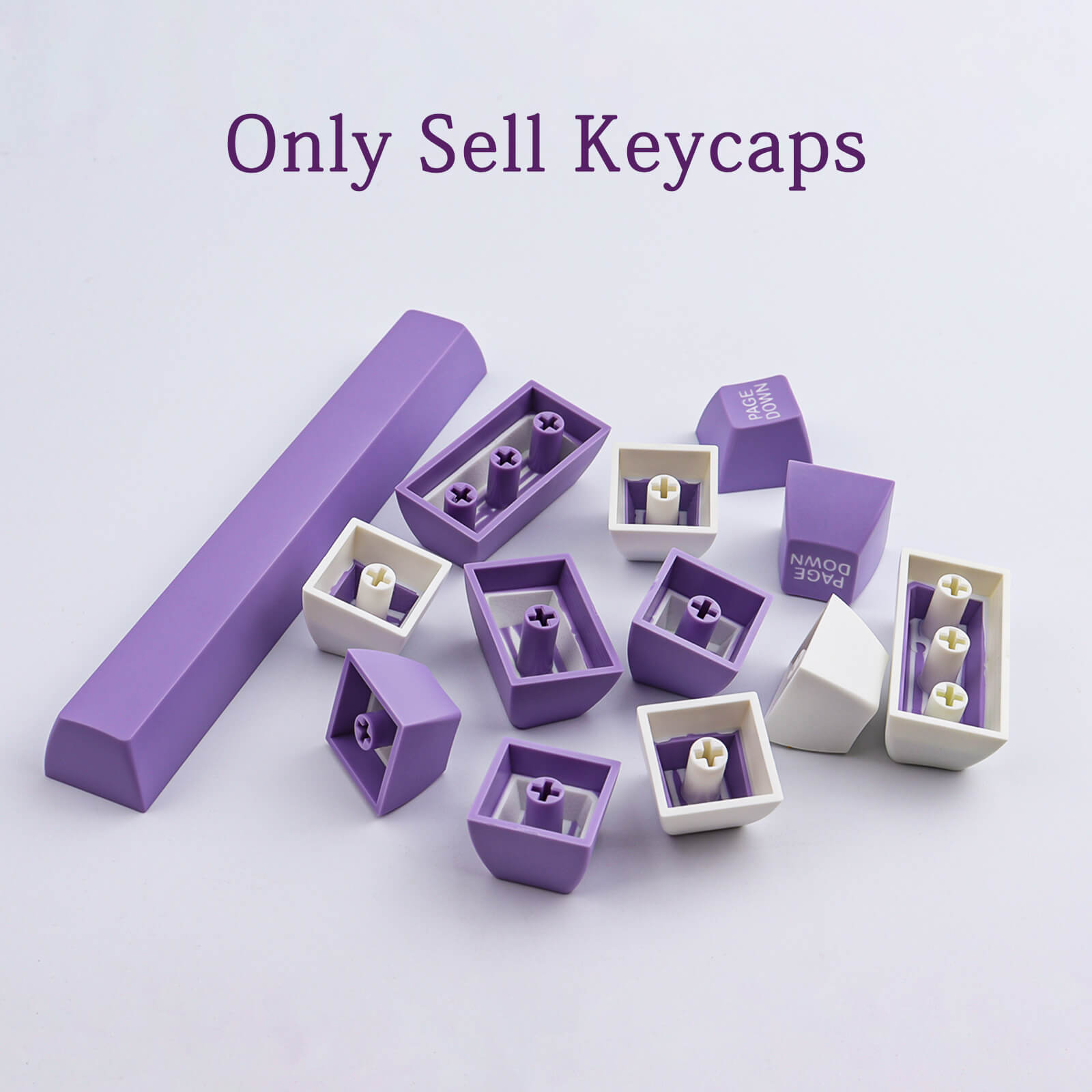 127 KEYS SA PROFILE Purple White keycaps
