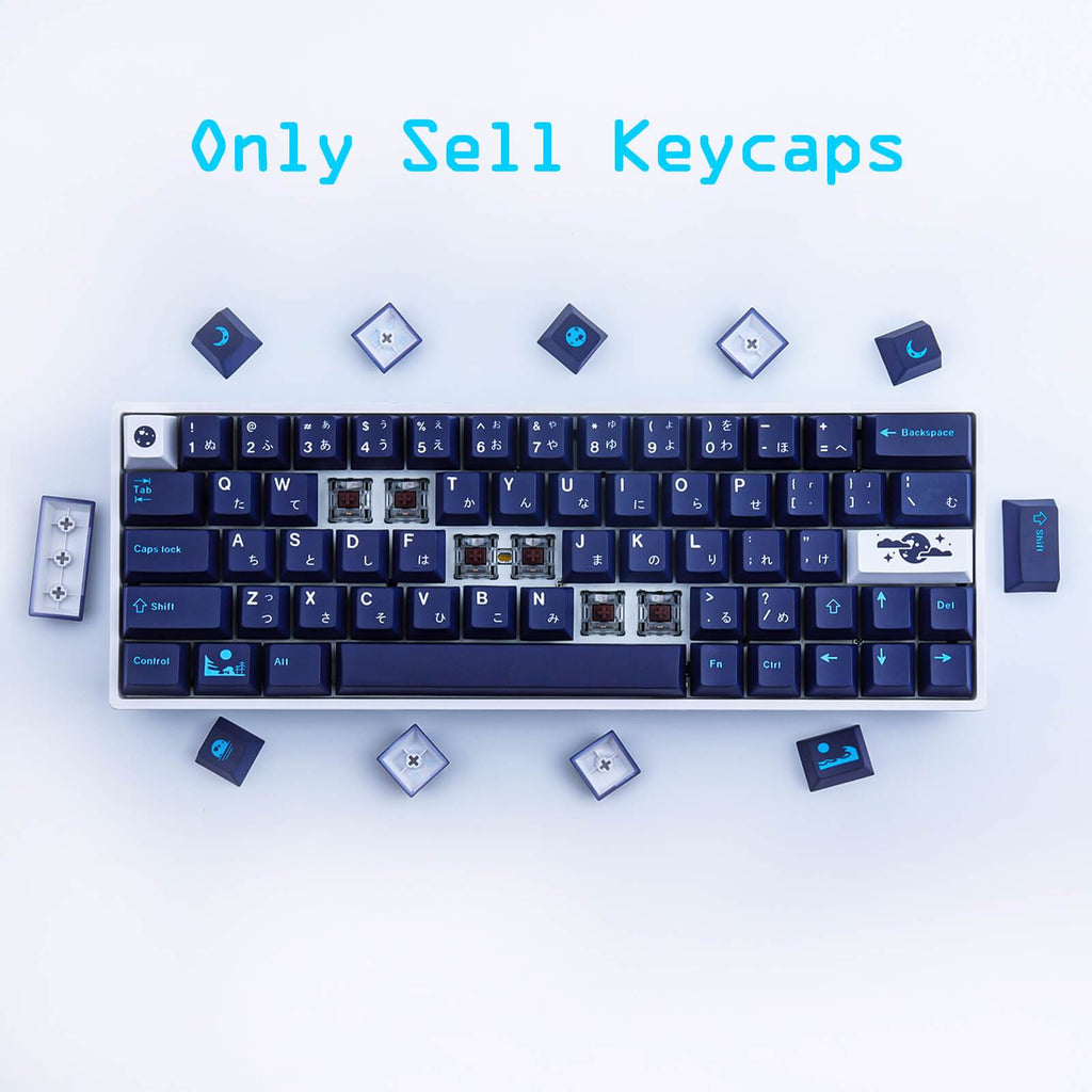 129 Keys PBT DYE-SUB Blue Hell keycaps