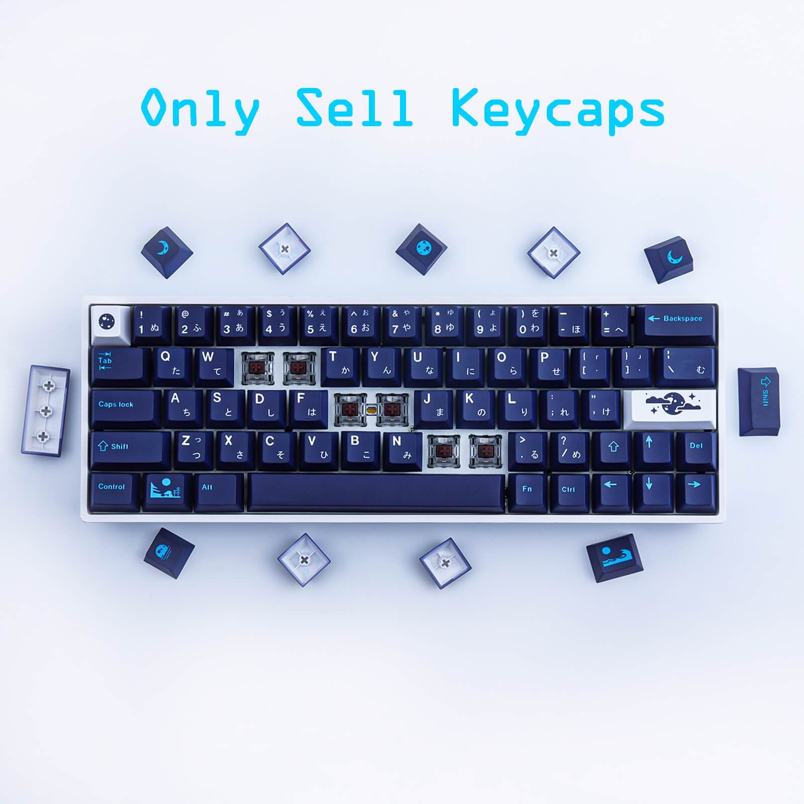 129 Keys PBT DYE-SUB Blue Hell keycaps