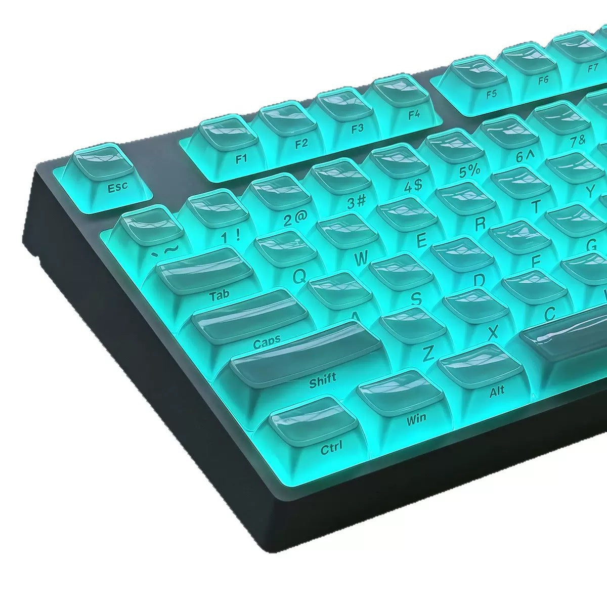 Ice Crystal Wooting Mechanical Keyboard 136 Keys Small Full Key PC Dual Color Injection Crystal Jelly Side Engraved Keycaps Universal