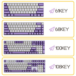 127 KEYS SA PROFILE Purple White keycaps