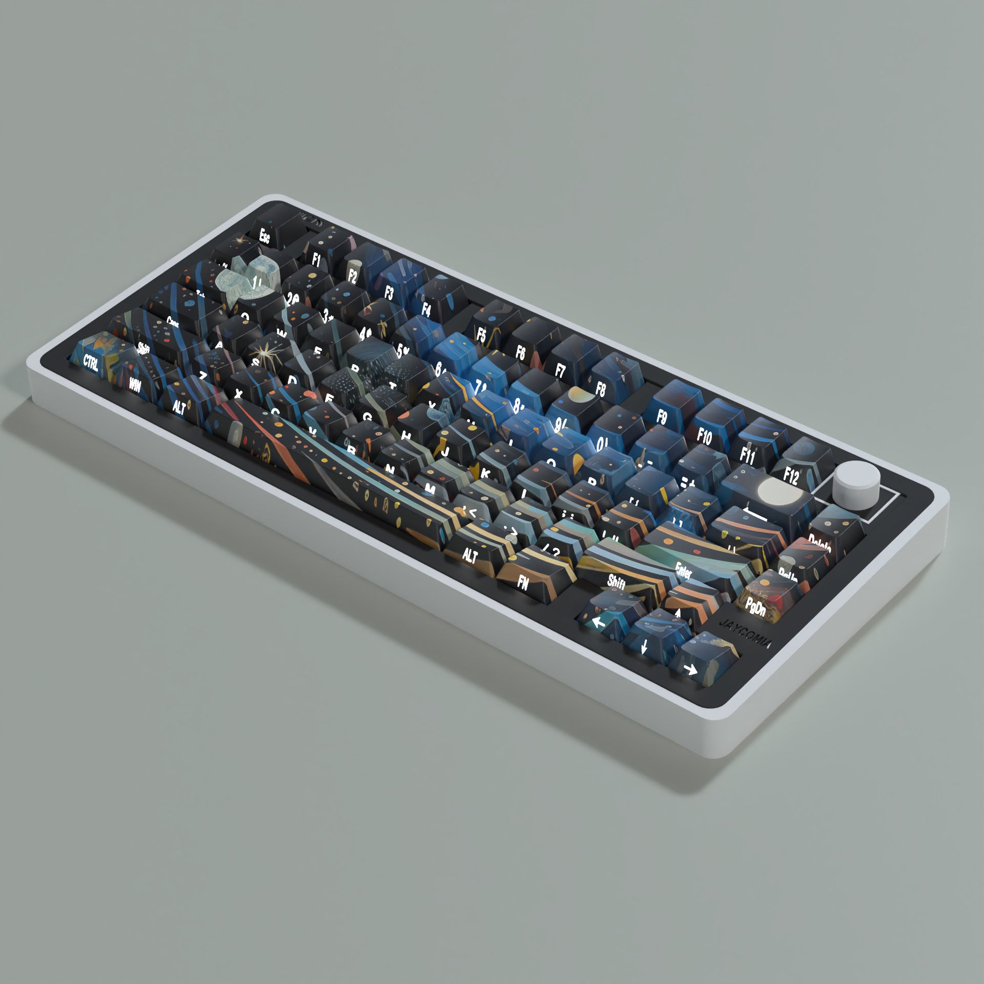 JCM Starry Sky Oil Painting Keycap Side Engraving Translucent Characters 128 Keys Boxed Full Set Mechanical Keyboard Keycap Wooting