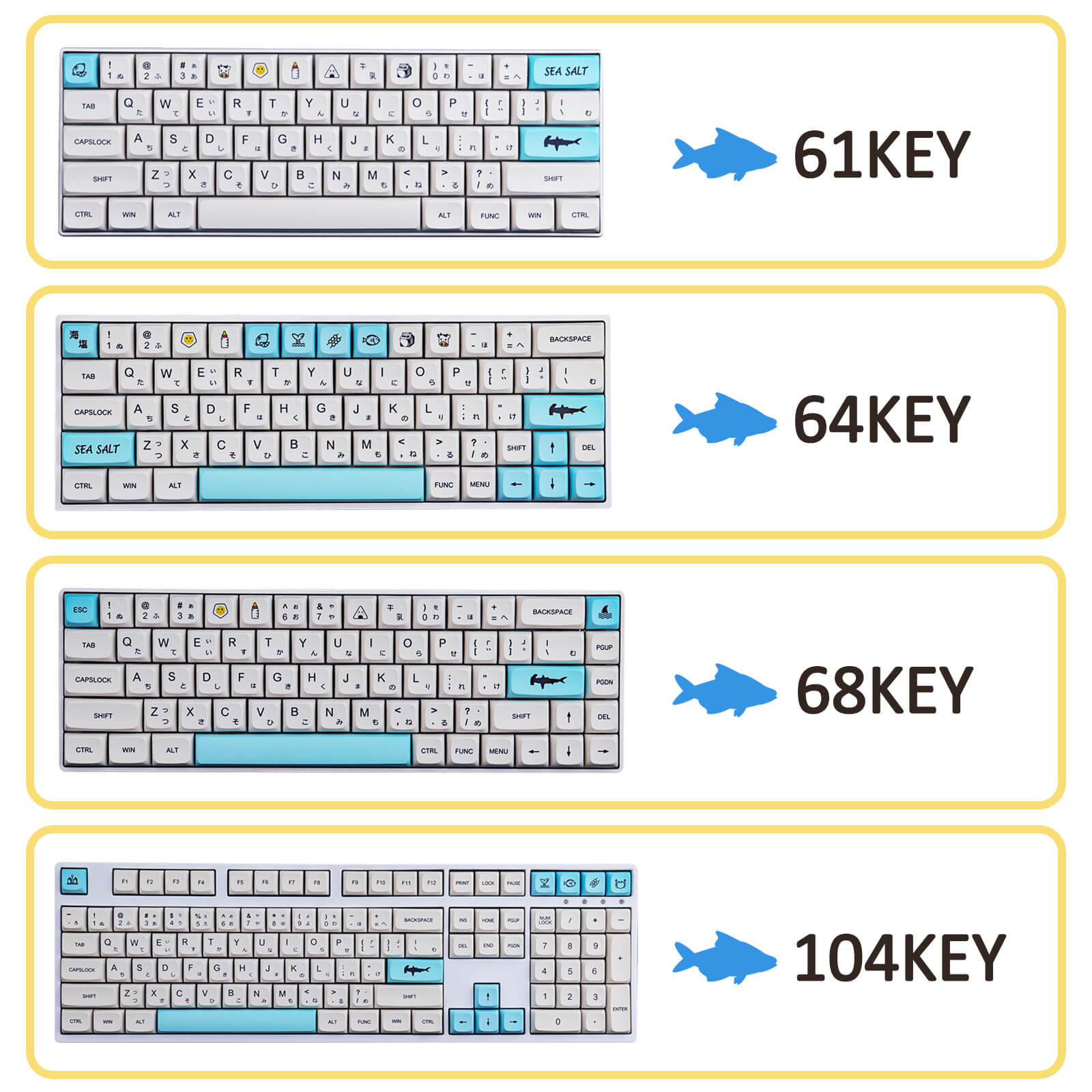 129 Keys Sea salt keycap