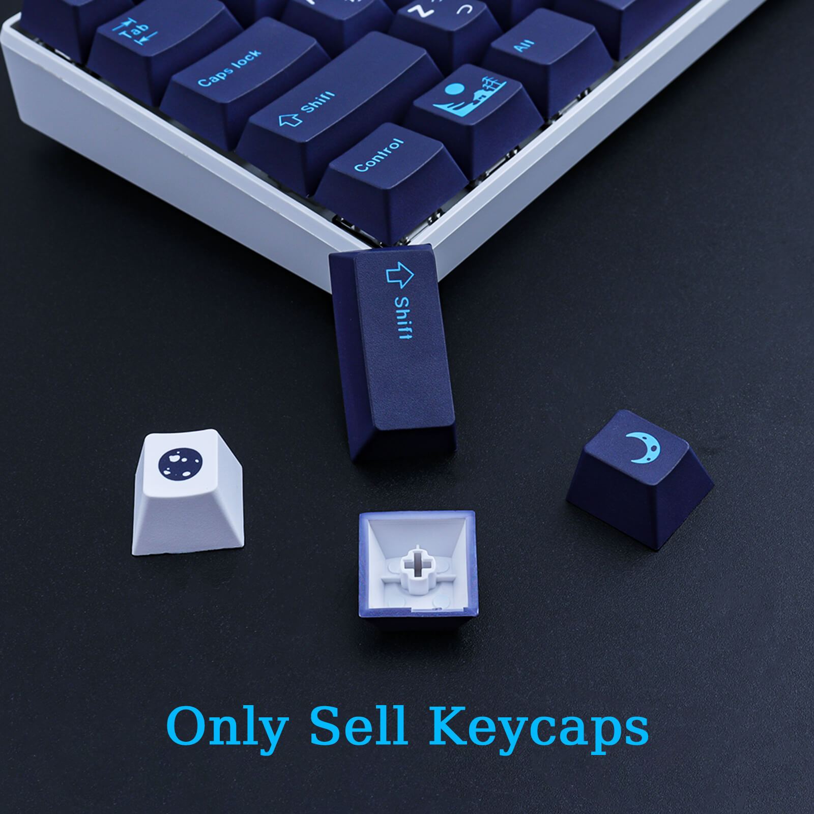 129 Keys PBT DYE-SUB Blue Hell keycaps