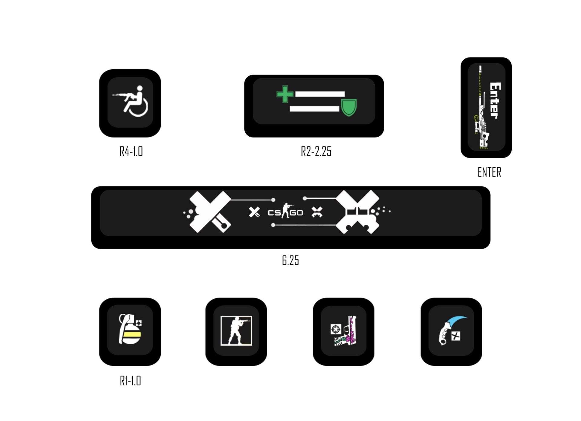 Cute Theme Personalized Keycap Set of Eight Five-Sided Sublimation Original MDA Original Height Mechanical Keyboard