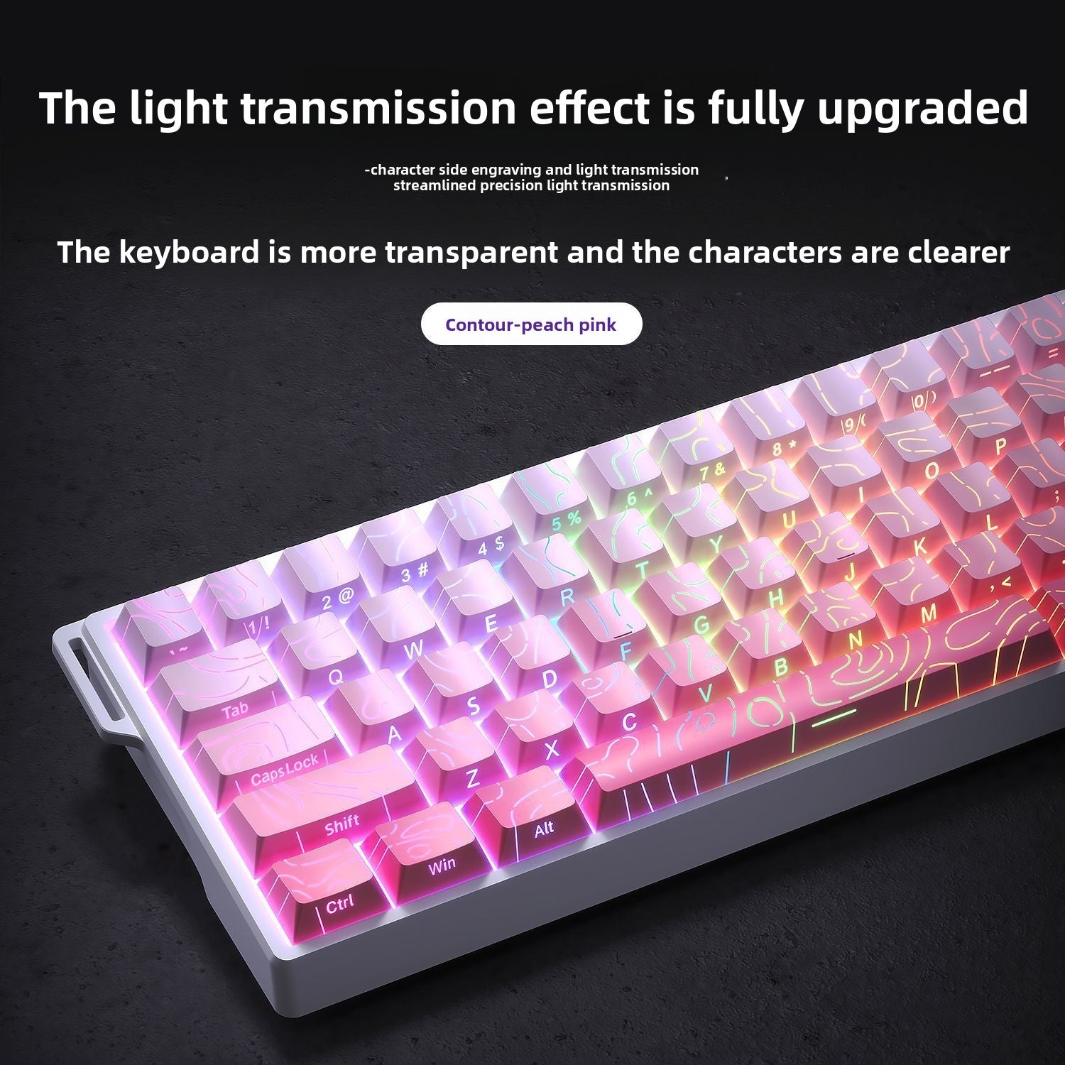 Wolf Spider Contour Side-Engraved Keycaps Translucent Original Height 132 Keys Small Full Set Compatible with 68/75/87/104 Keys