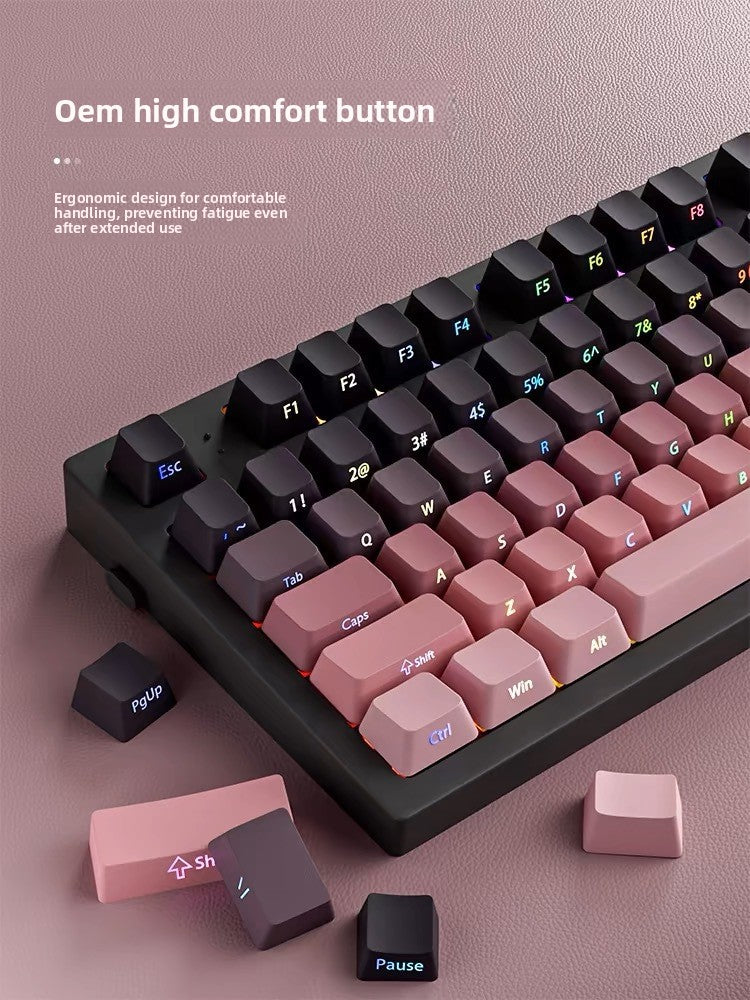 Original Height Side-Engraved Translucent Keycaps PBT Dual-Color Gradient Full Set Sublimation Custom Keyboard Keycaps