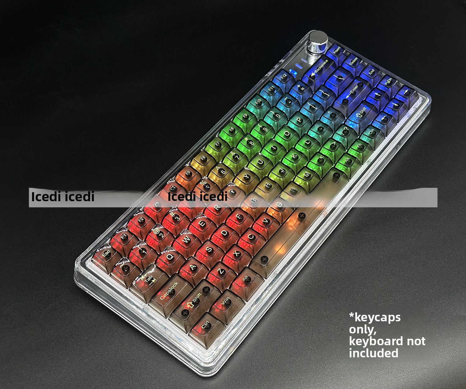 Bingdian Translucent Keycaps Crystal Ice Crystal Full Set Boxed Wholesale Transparent Crystal Magnetic Axis Mechanical Keycaps Light Pollution