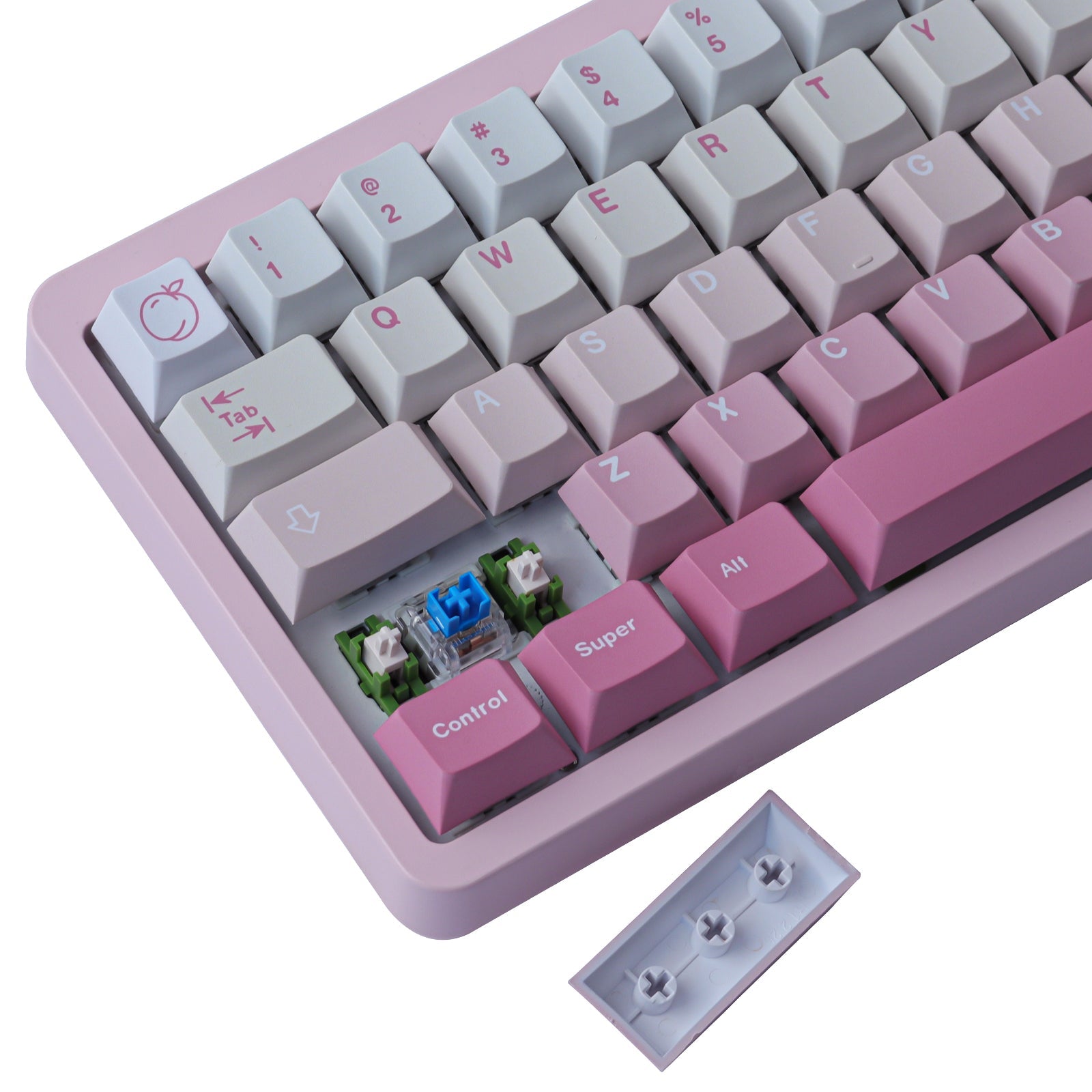 Pink White Gradient keycaps