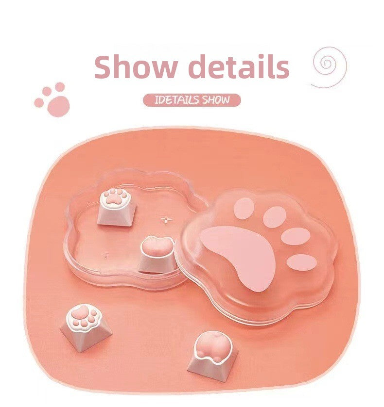 Brand New Keyboard Caps Cute Cat Paw Cat Butt Silicone Soft Elastic Feel Mechanical Keyboard Keycaps Universal Personalized Wear-resistant