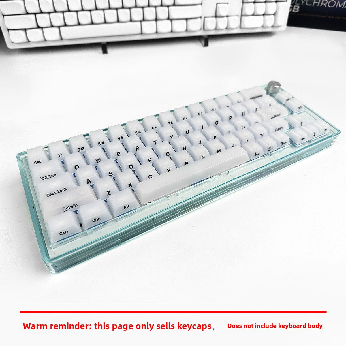 Original Factory High Translucent PC Transparent Keycaps Transparent Keycaps Side Engraving Printing 123 Keys Small Full Set