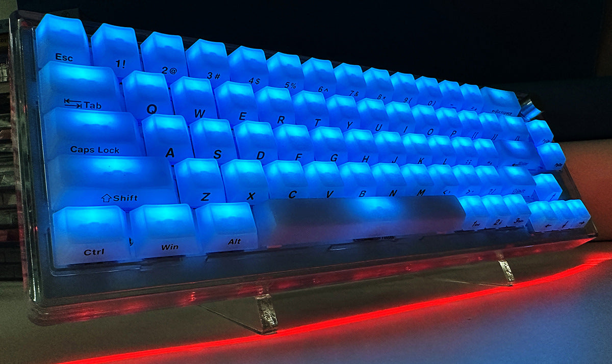 Original Factory High Translucent PC Transparent Keycaps Transparent Keycaps Side Engraving Printing 123 Keys Small Full Set