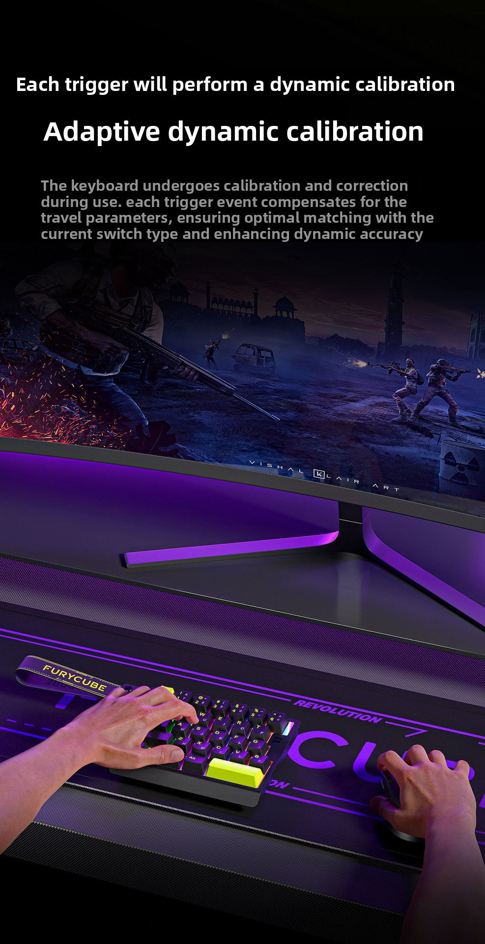 FURYCUBE M30HE Gaming Mechanical Keyboard 8K Magnetic Switches Game Artifact Fearless Contract Quick Trigger