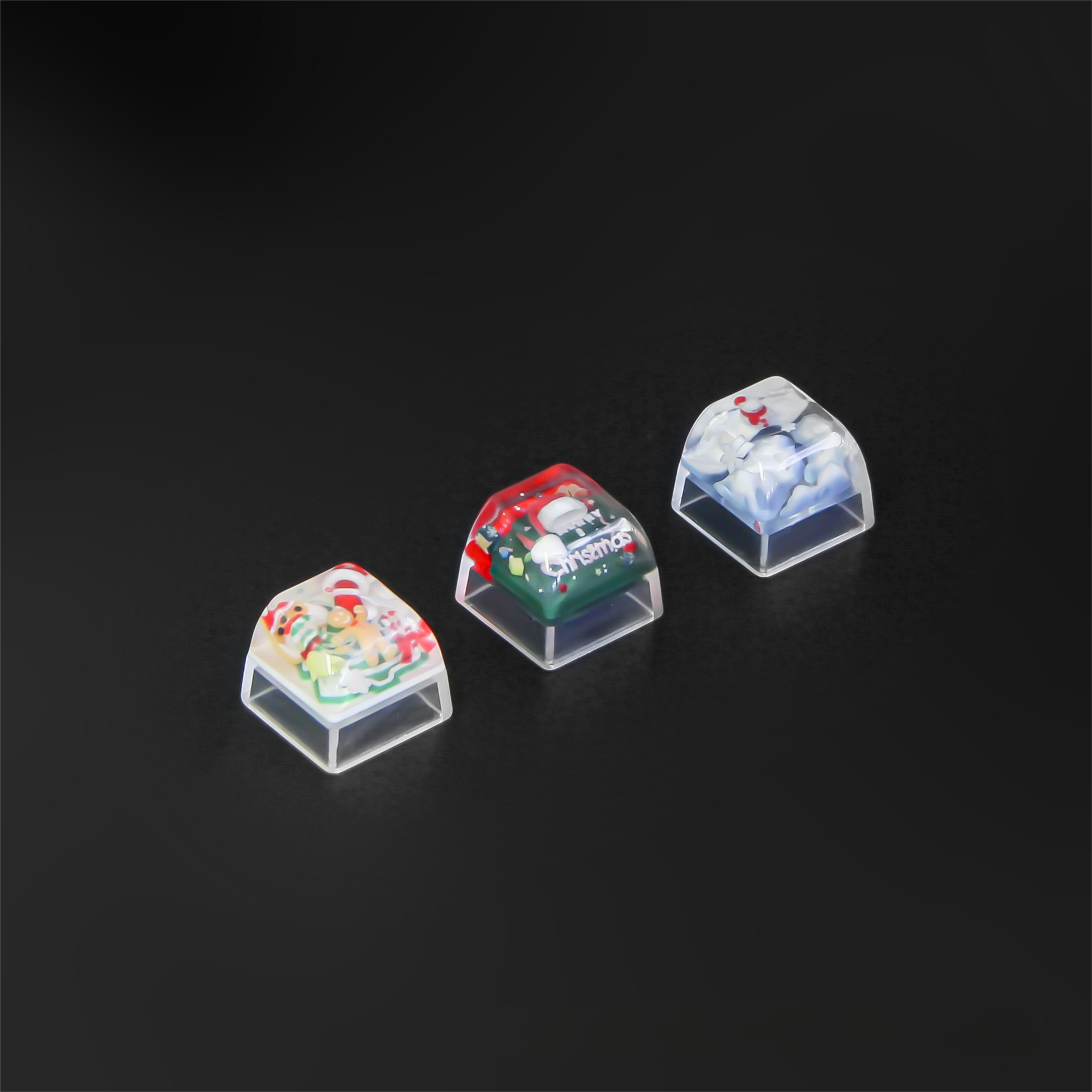 Christmas Gift New Cute Transparent Resin Keycaps DIY Custom Key Position Mechanical Keyboard