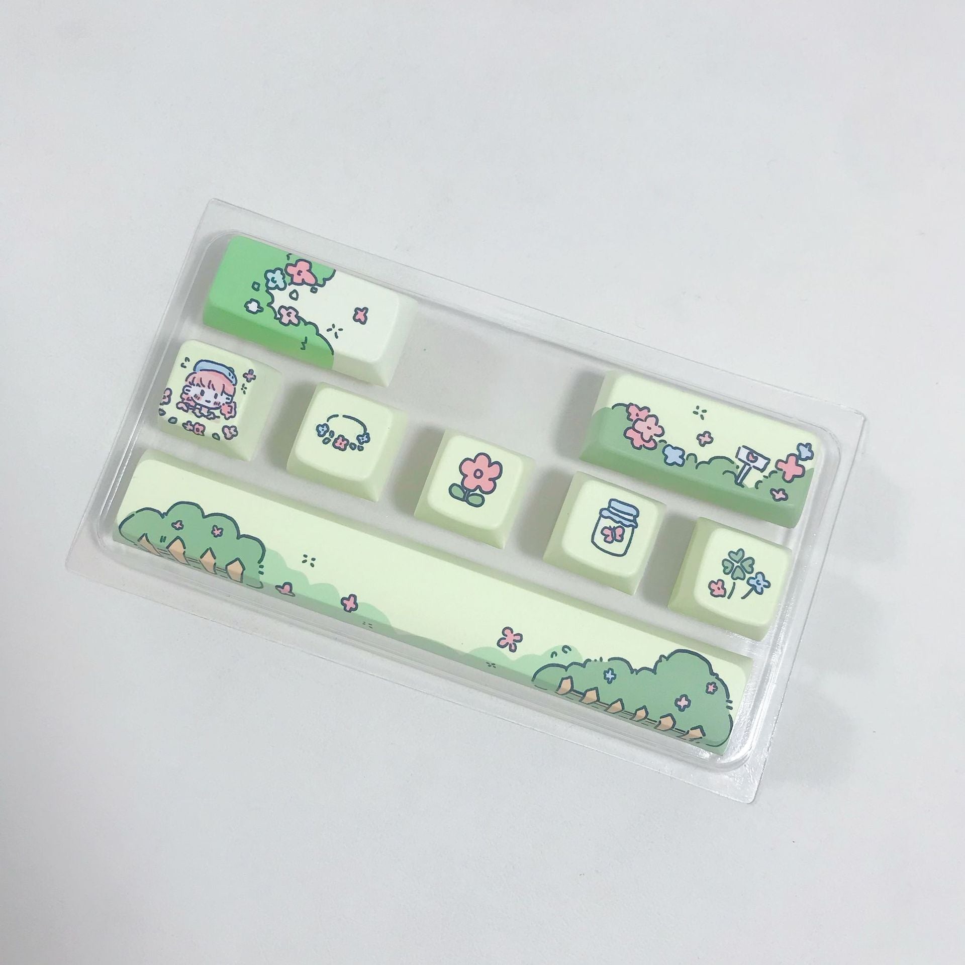 Cute Theme Personalized Keycap Set of Eight Five-Sided Sublimation Original MDA Original Height Mechanical Keyboard