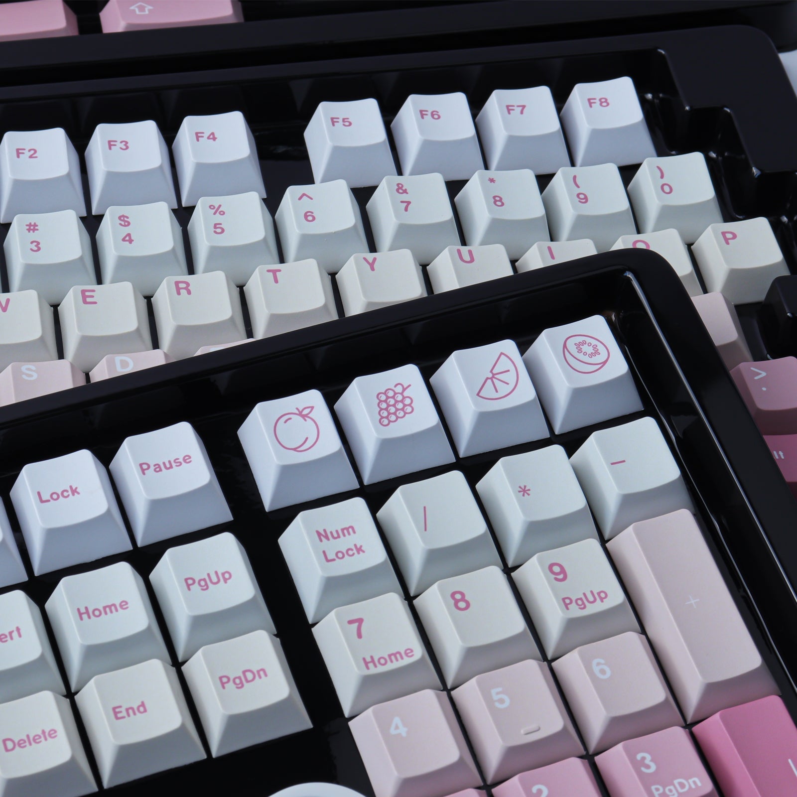Pink White Gradient keycaps