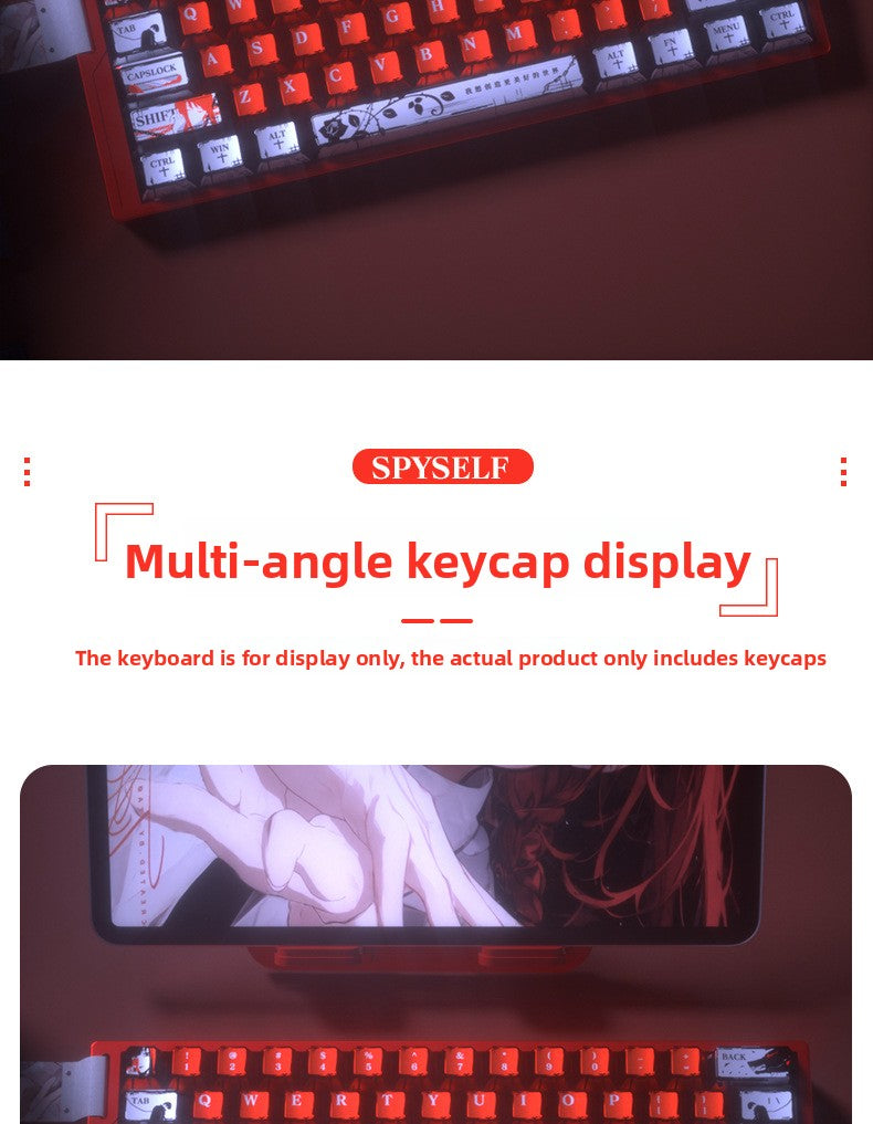 Chainsaw Man Pearlescent Metallic Paint Keycap Matte Feel Five-Sided Sublimation Night Demon Magnetic Switch 6075100 Wooting