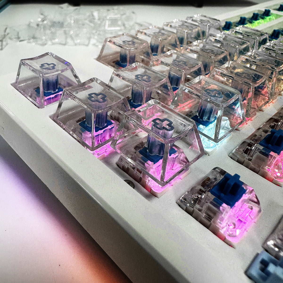 Original Height Keycaps PC Transparent Keycaps High Gloss Transparent Keycaps Cherry High Transparency Keycaps Mechanical Keycaps