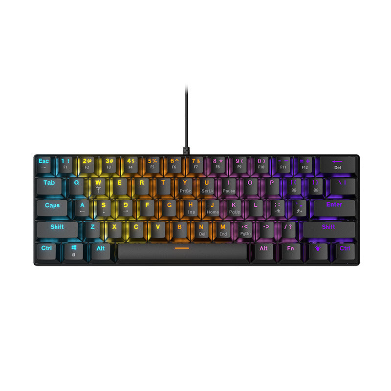 Wired Mechanical Keyboard Red Axis Green Axis Tea Axis Mixed Light E-sports Game 61 Key Mechanical Keyboard