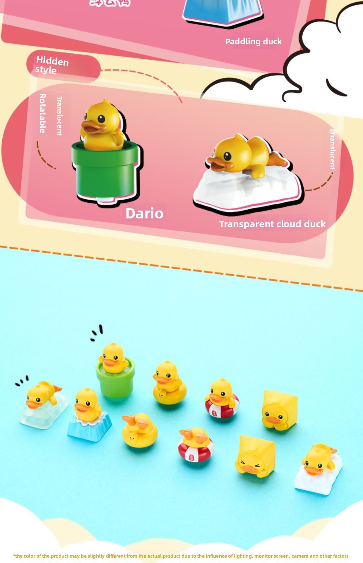 Zomoplus Keycap xB.Duck Original Personality Mechanical Keyboard Keycap Single Custom High Aesthetic