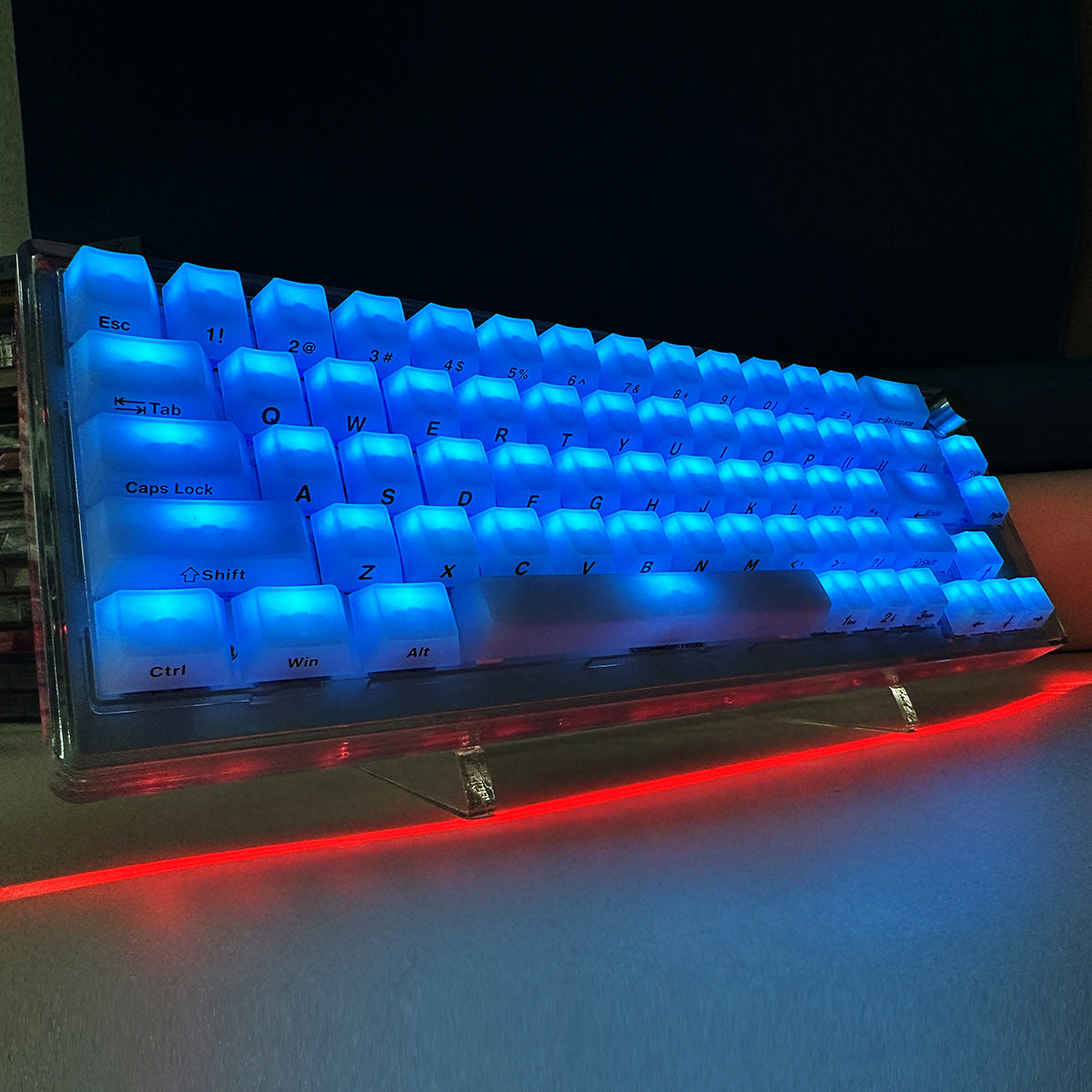 Original Factory High Translucent PC Transparent Keycaps Transparent Keycaps Side Engraving Printing 123 Keys Small Full Set