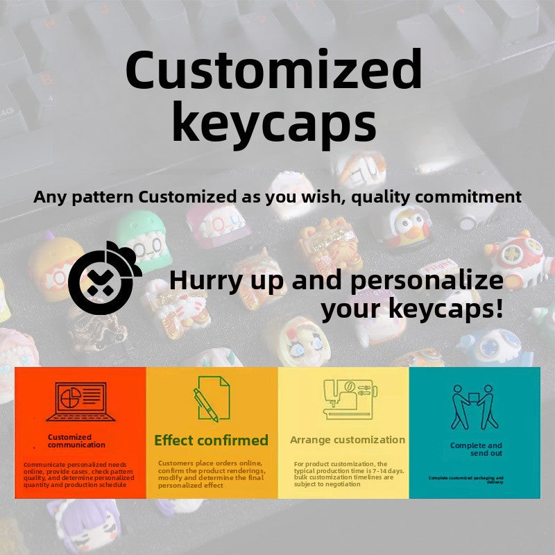 Xiaoluobo Original Seasonal Doll Series Personalized Keycap Desktop Ornament Birthday Gift Handmade Resin Keycap