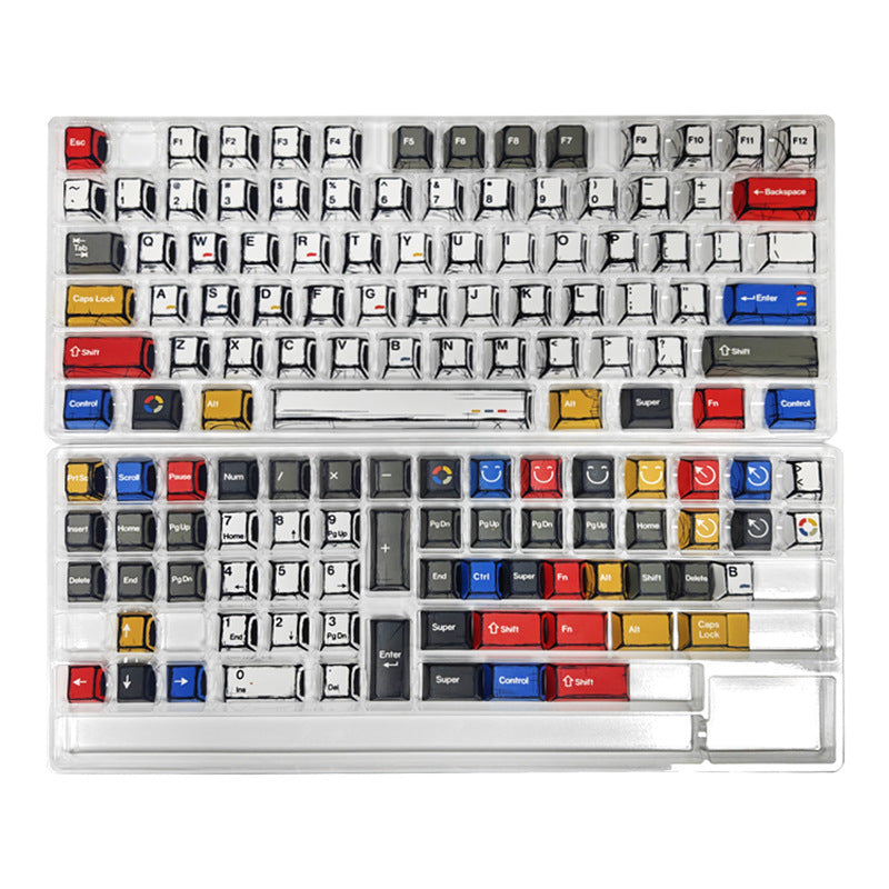 High-Value Manga Style Graffiti Keycaps Original Height PBT Five-Sided Sublimation Compatible with Mechanical Keyboards