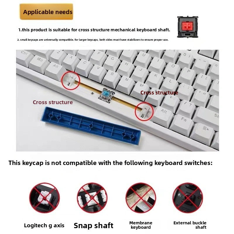 Bingdian Translucent Keycaps Crystal Ice Crystal Full Set Boxed Wholesale Transparent Crystal Magnetic Axis Mechanical Keycaps Light Pollution