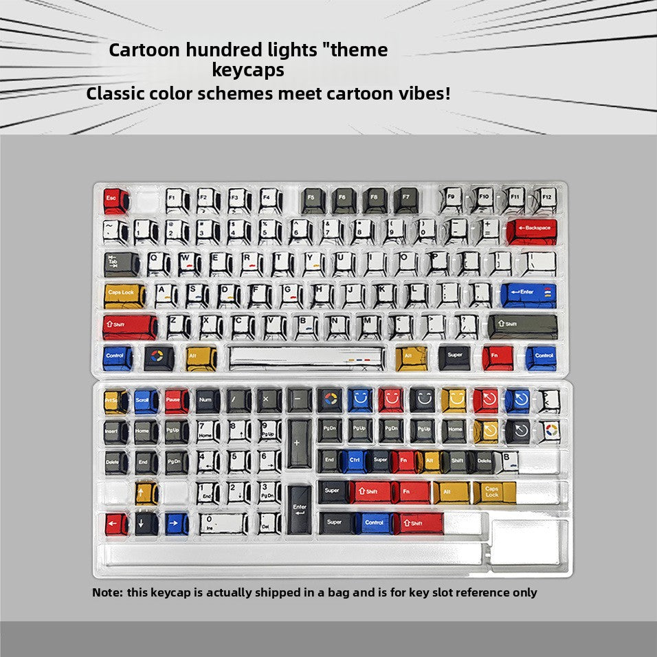 High-Value Manga Style Graffiti Keycaps Original Height PBT Five-Sided Sublimation Compatible with Mechanical Keyboards