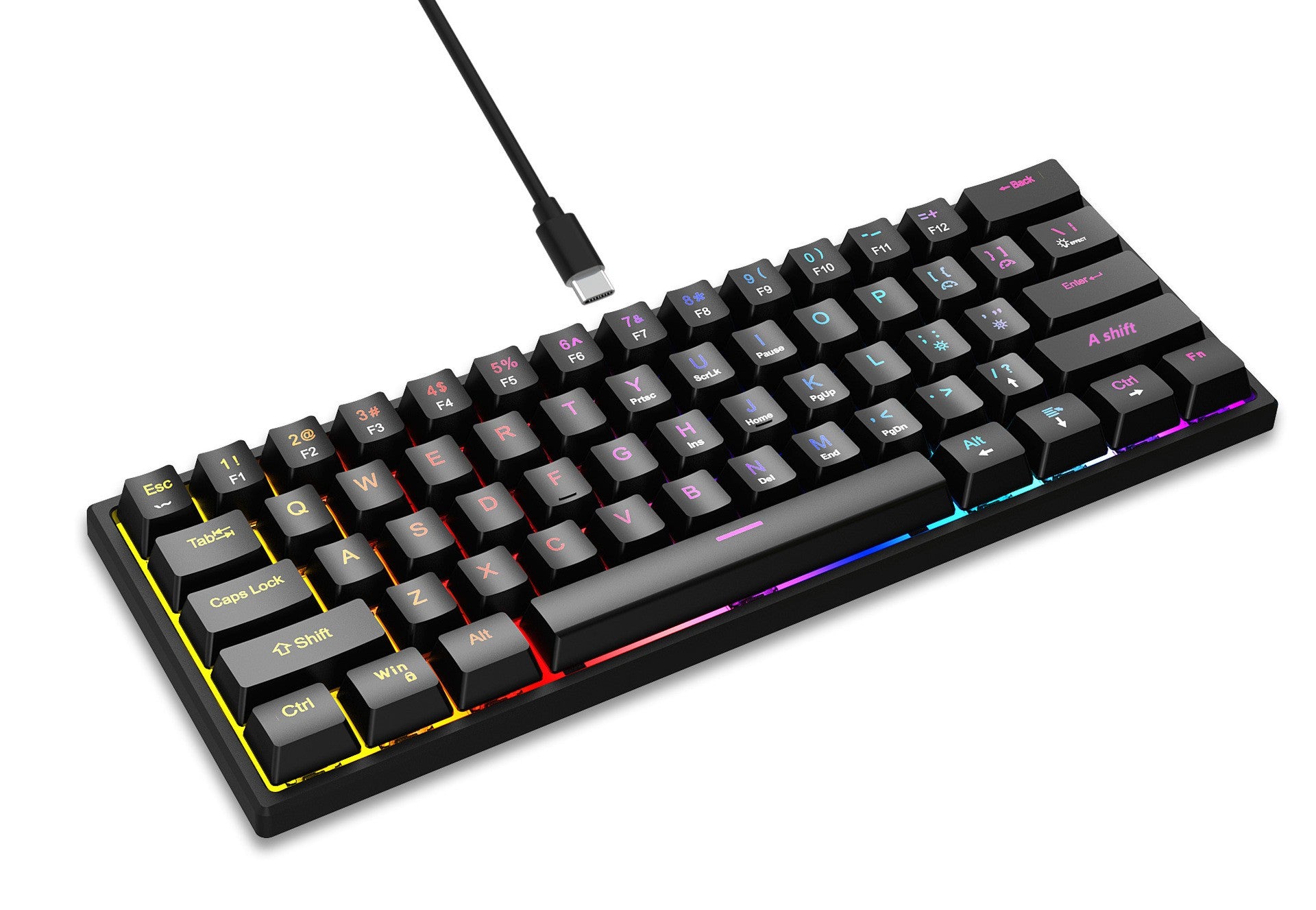 Mechanical Keyboard Custom Blue Switch Hot-Swappable Full-Key Rollover True Mechanical Keyboard Dual-Color Dye-Sublimation Keycaps