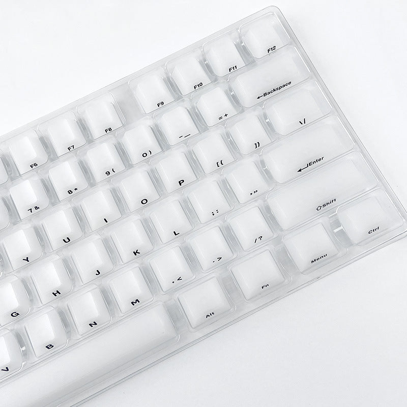 Original Factory High Translucent PC Transparent Keycaps Transparent Keycaps Side Engraving Printing 123 Keys Small Full Set