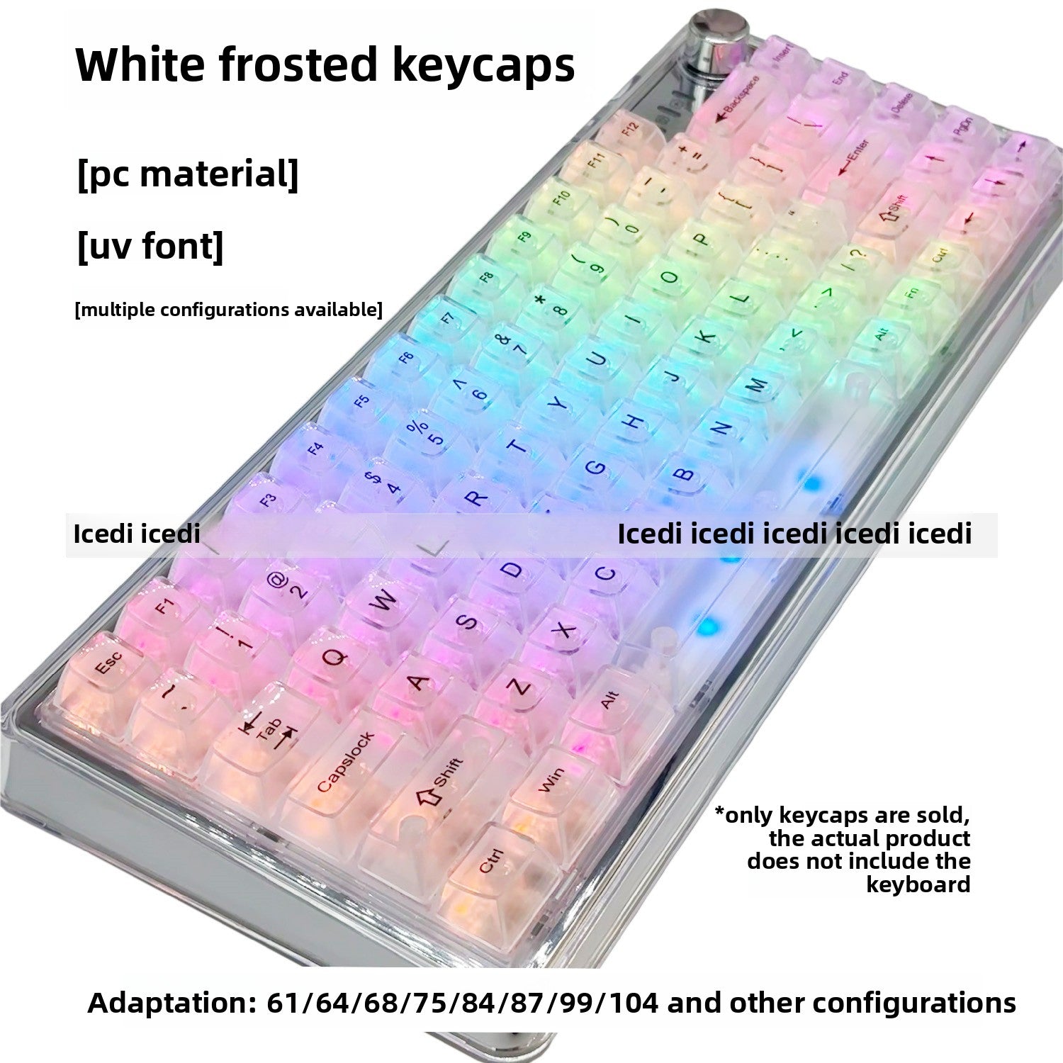 Bingdian Translucent Keycaps Crystal Ice Crystal Full Set Boxed Wholesale Transparent Crystal Magnetic Axis Mechanical Keycaps Light Pollution