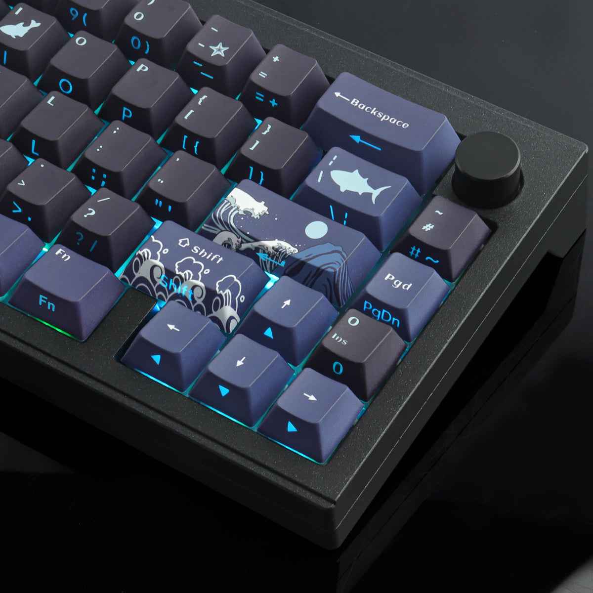 Black Coral Sea Side light keycaps