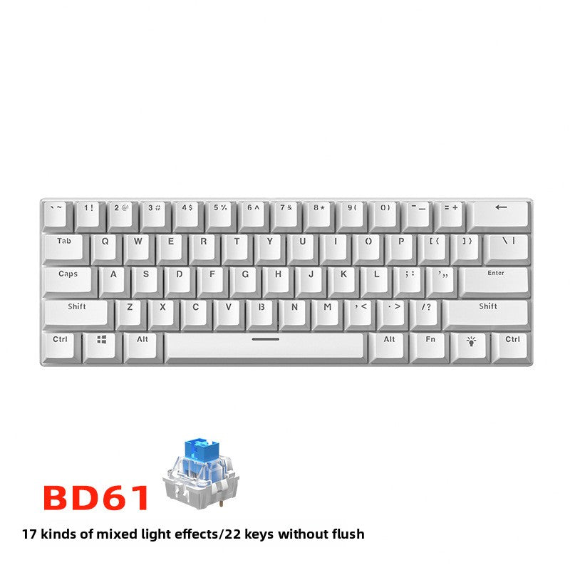 Wired Mechanical Keyboard Red Axis Green Axis Tea Axis Mixed Light E-sports Game 61 Key Mechanical Keyboard