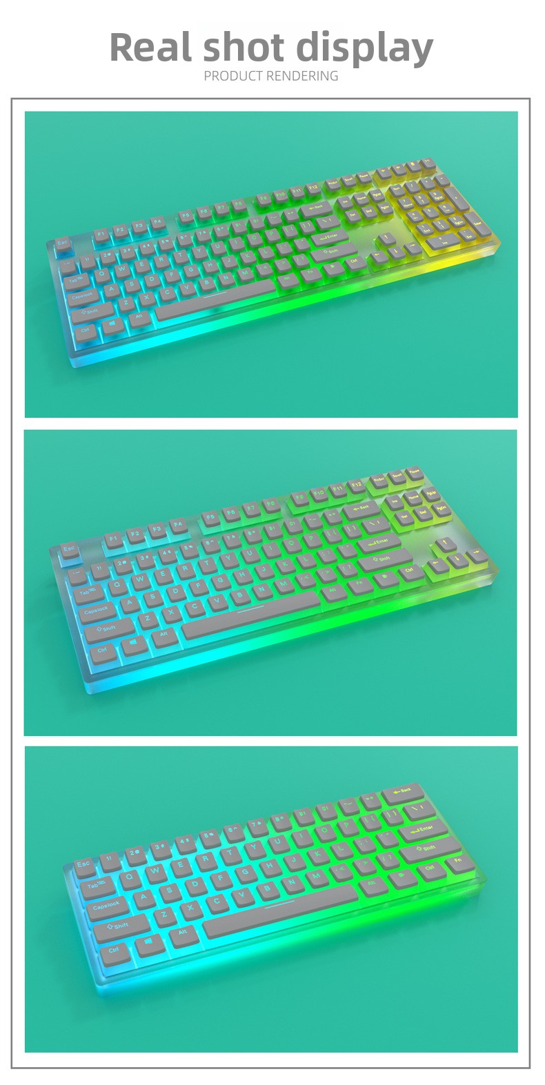 Double-Skin Milk Pudding Translucent Keycap Closed Two-Color No Water Port 61/68/87/96/98/100/104/etc