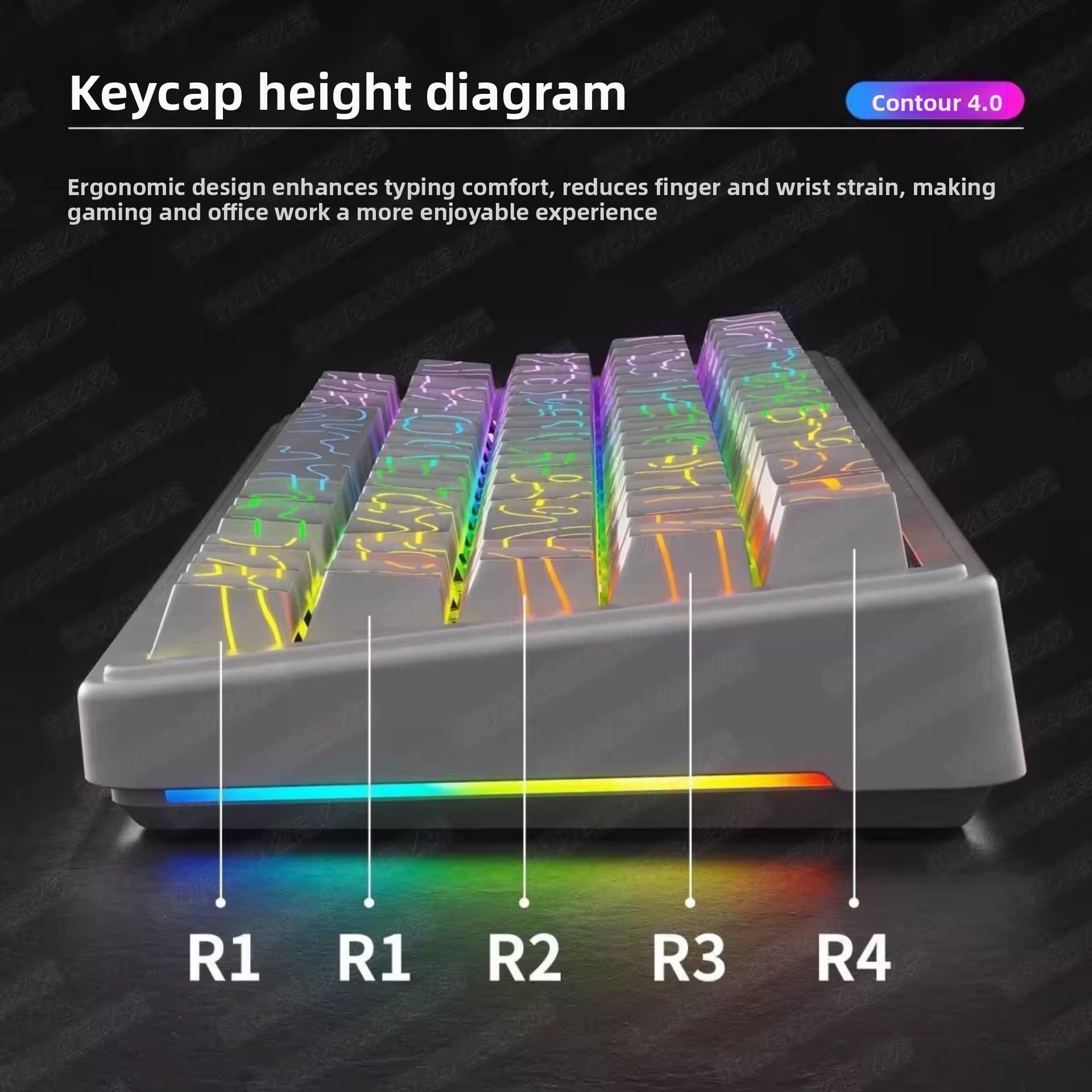 Wolf Spider Contour Side-Engraved Keycaps Translucent Original Height 132 Keys Small Full Set Compatible with 68/75/87/104 Keys