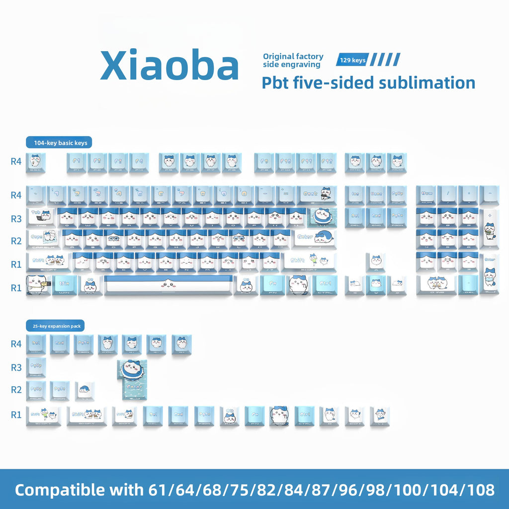 129 Keys Original Side-Engraved Translucent Keycaps PBT Dye-Sublimation Mechanical Keyboard Keycaps