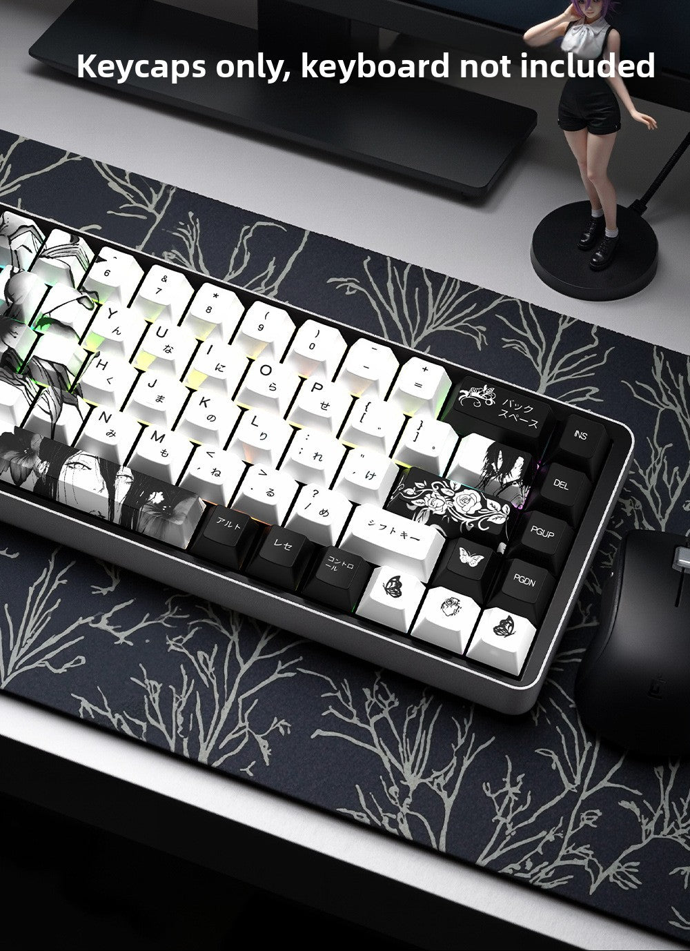 129 Keys Original Side-Engraved Translucent Keycaps PBT Dye-Sublimation Mechanical Keyboard Keycaps