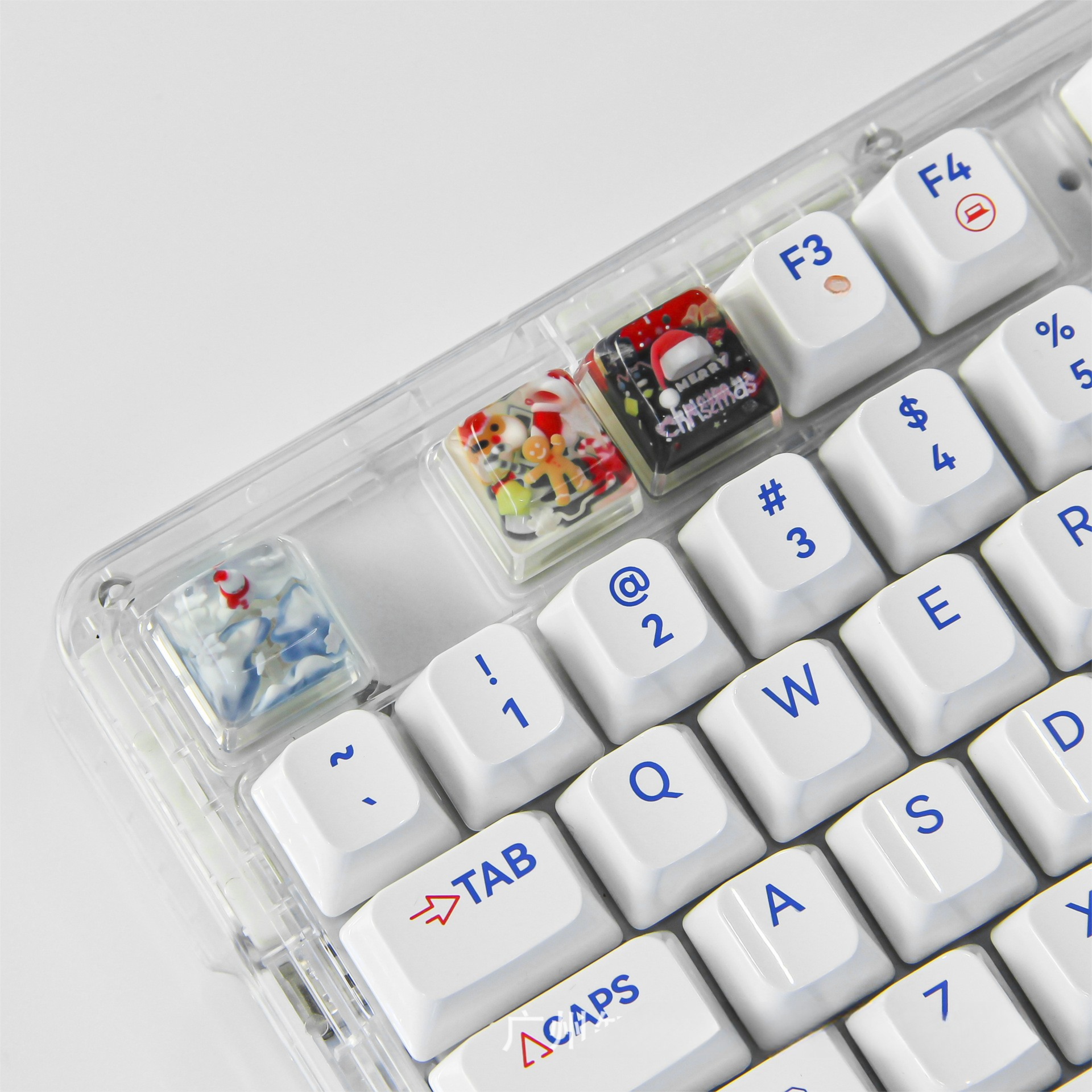 Christmas Gift New Cute Transparent Resin Keycaps DIY Custom Key Position Mechanical Keyboard