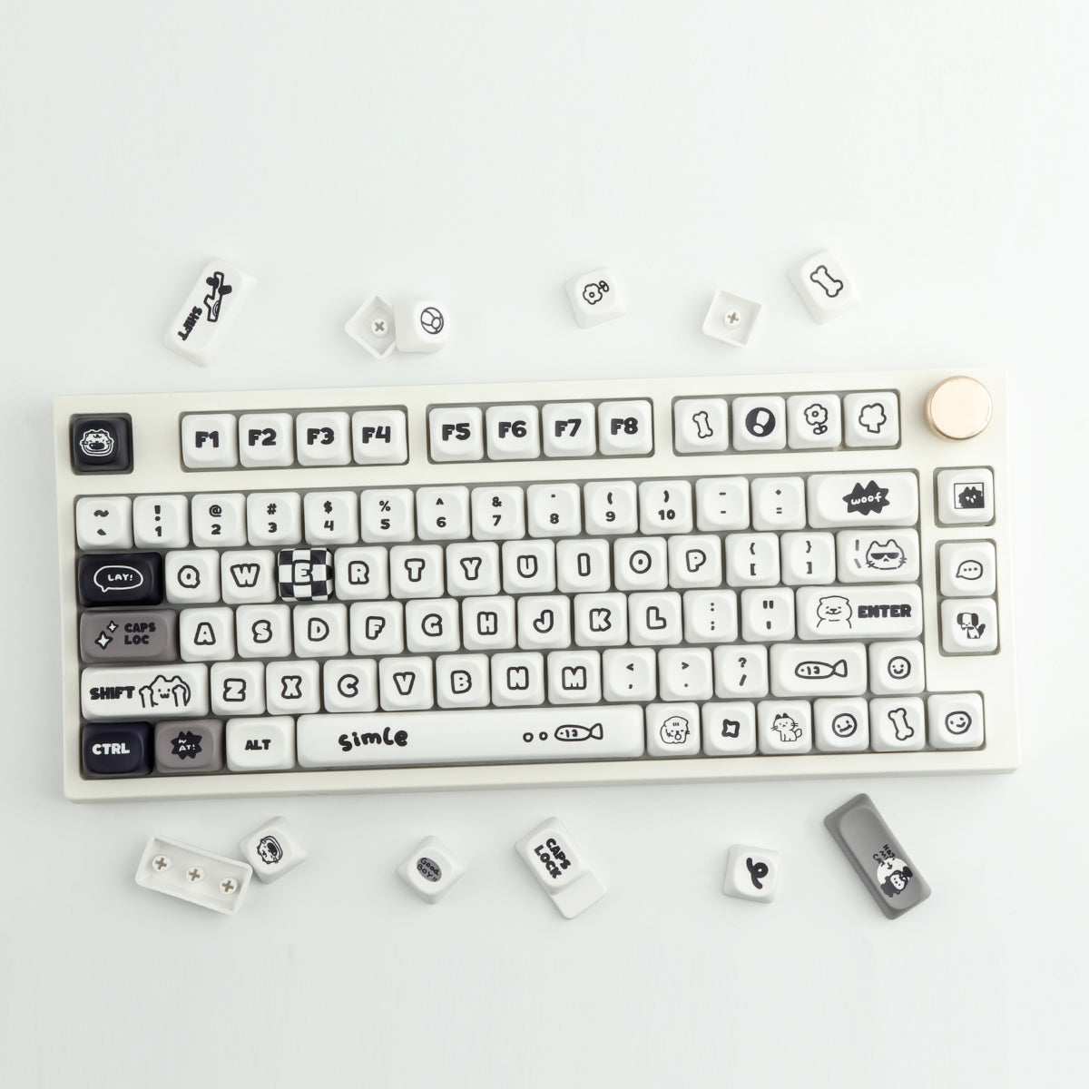 Cats Dogs War keycaps