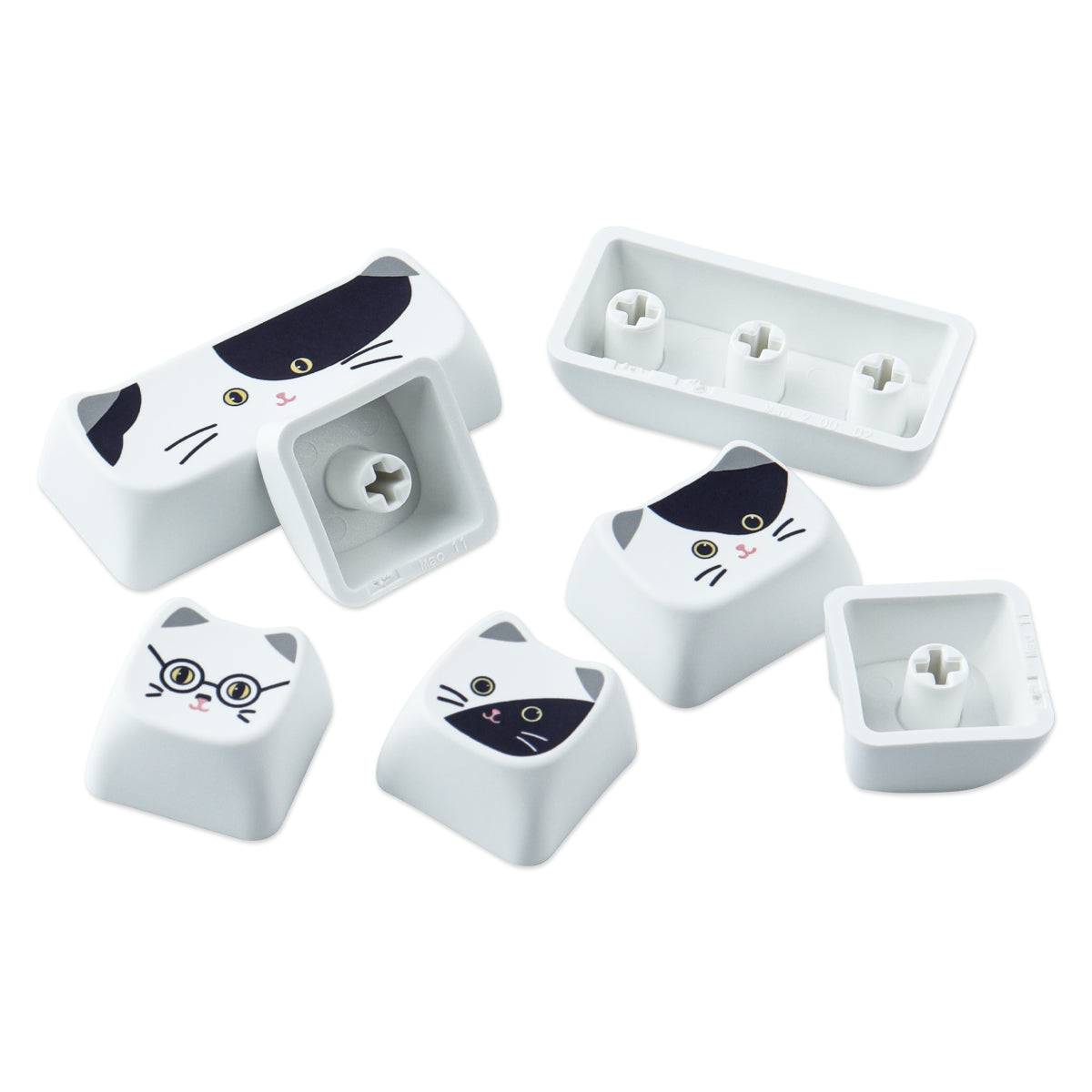 Black White Kitten keycaps
